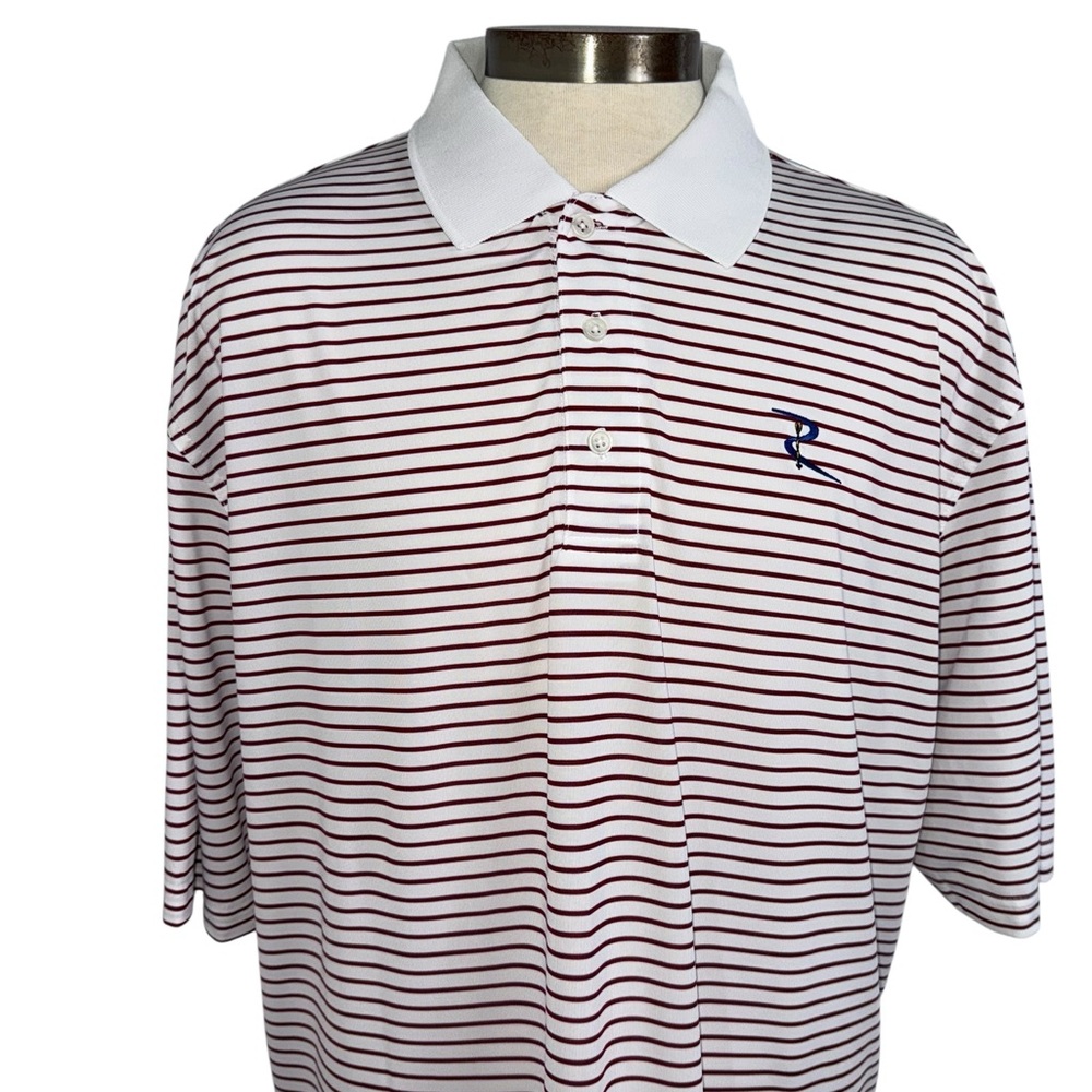 2X The Wicker Collection Dri Way Striped Polo Golf Shirt Rivermont Club Logo